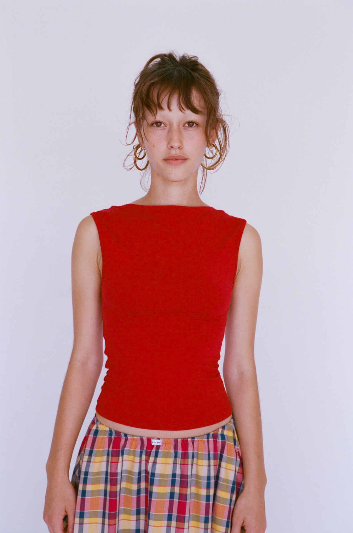 BOATNECK TOP IN POPPY