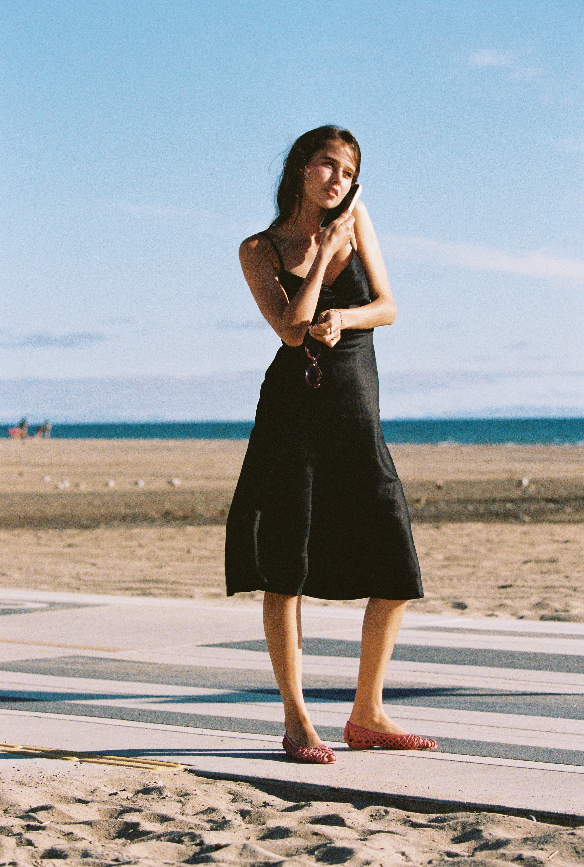 90'S BIAS SLIP DRESS IN ONYX