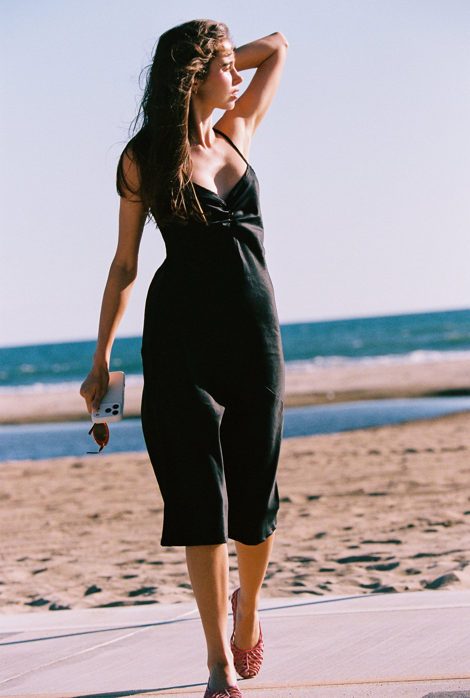 90'S BIAS SLIP DRESS IN ONYX