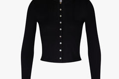 POINTELLE CARDIGAN IN ONYX