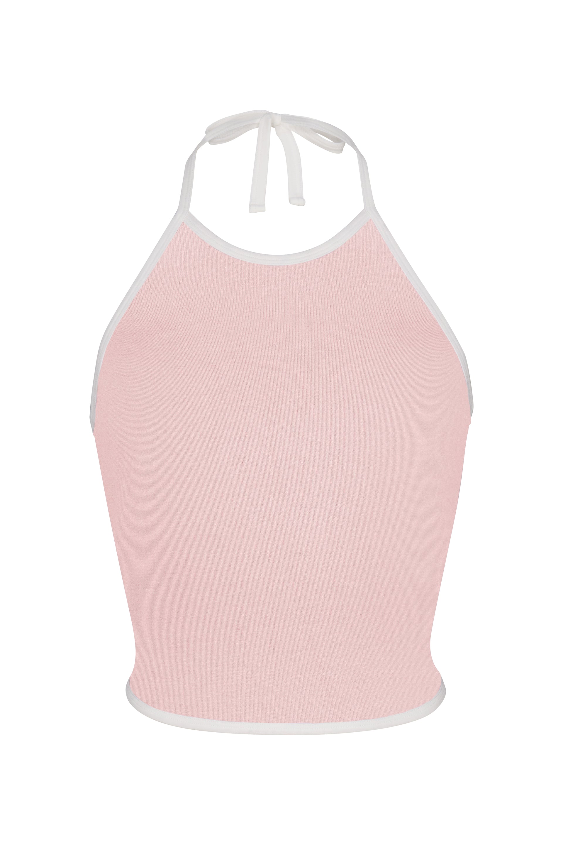 Express, Body Contour Matte High Neck Cropped Tank in Pale Pink