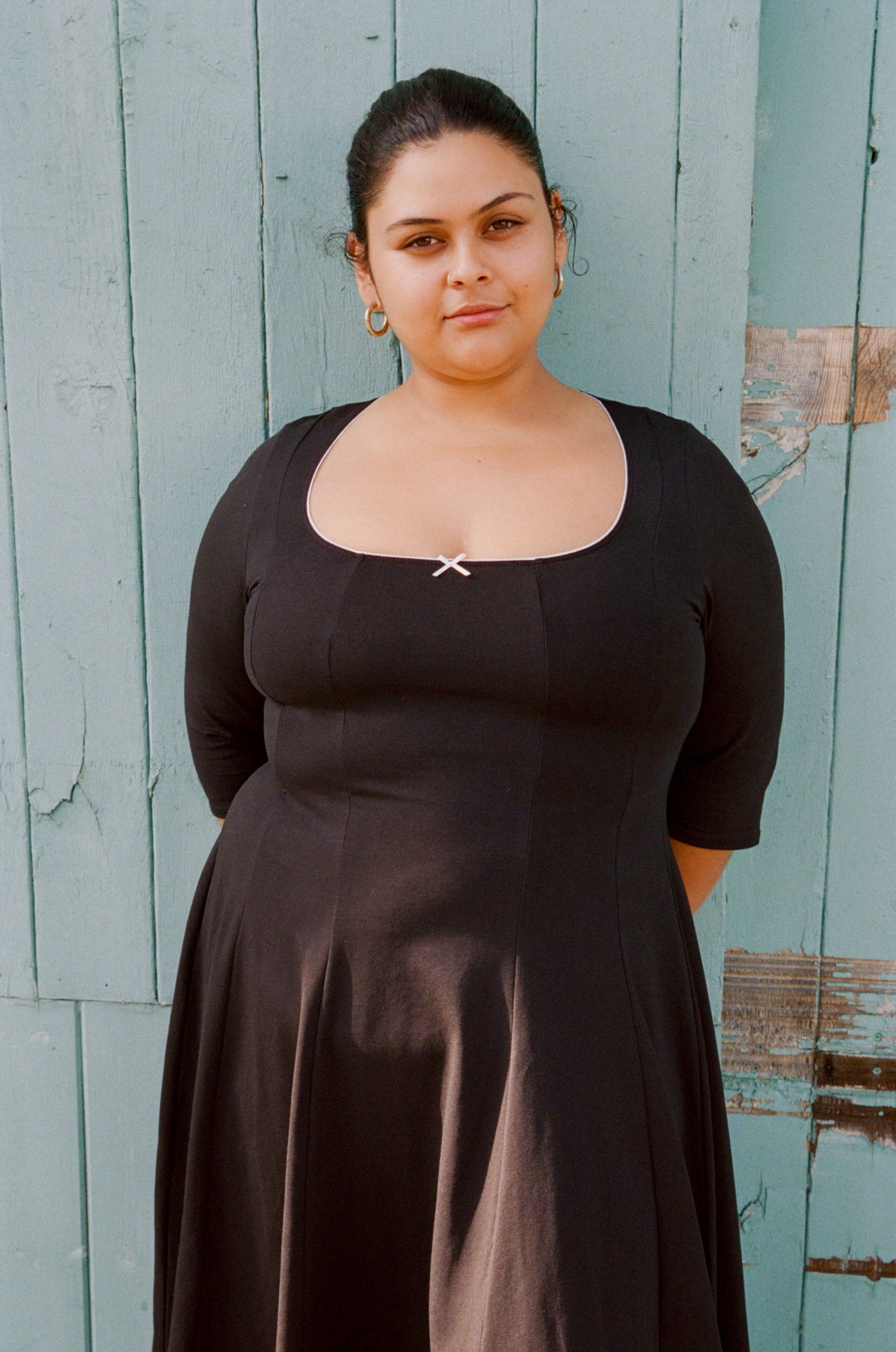 DREAM DRESS 3/4 SLEEVE IN ONYX