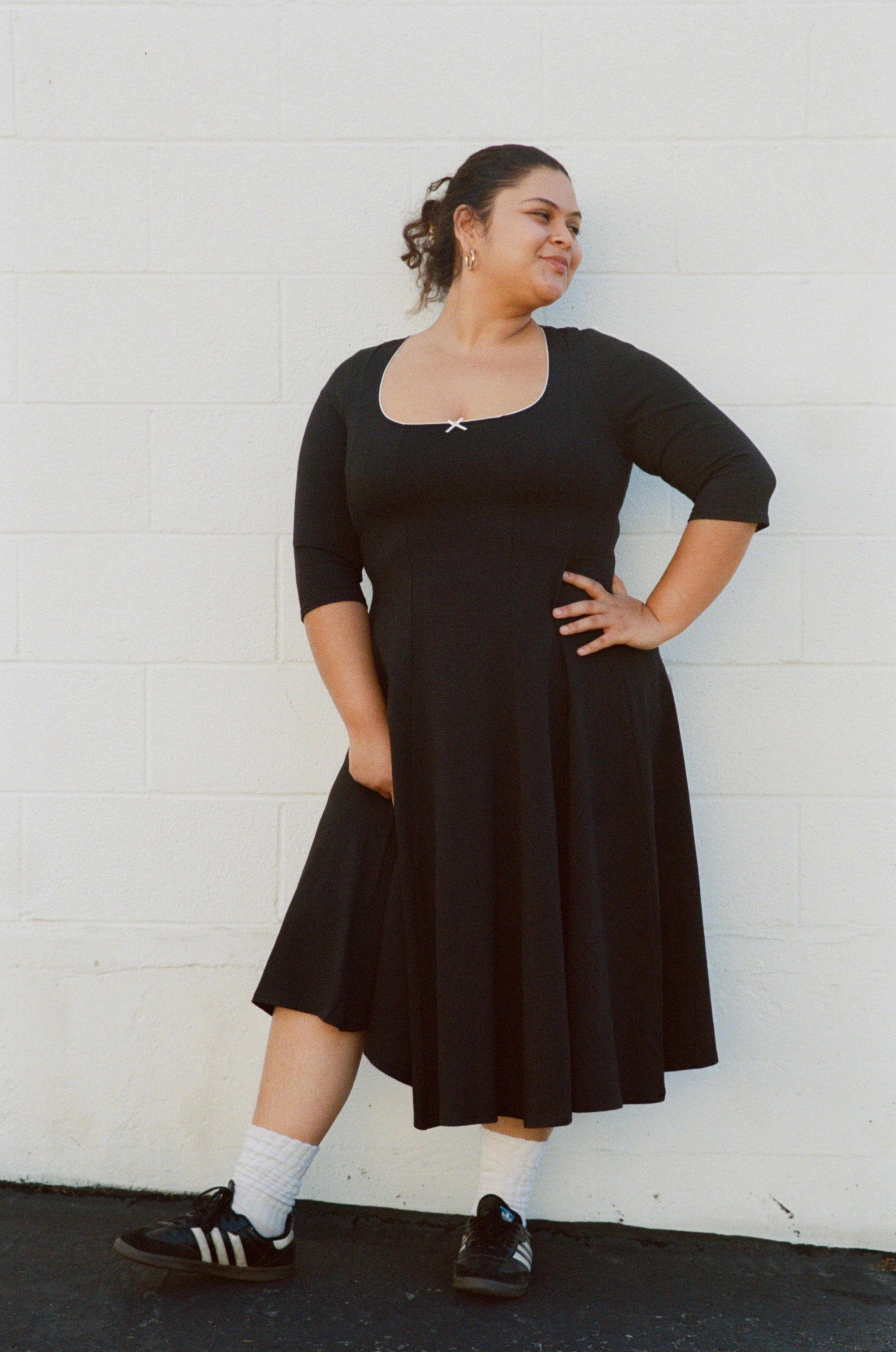 DREAM DRESS 3/4 SLEEVE IN ONYX