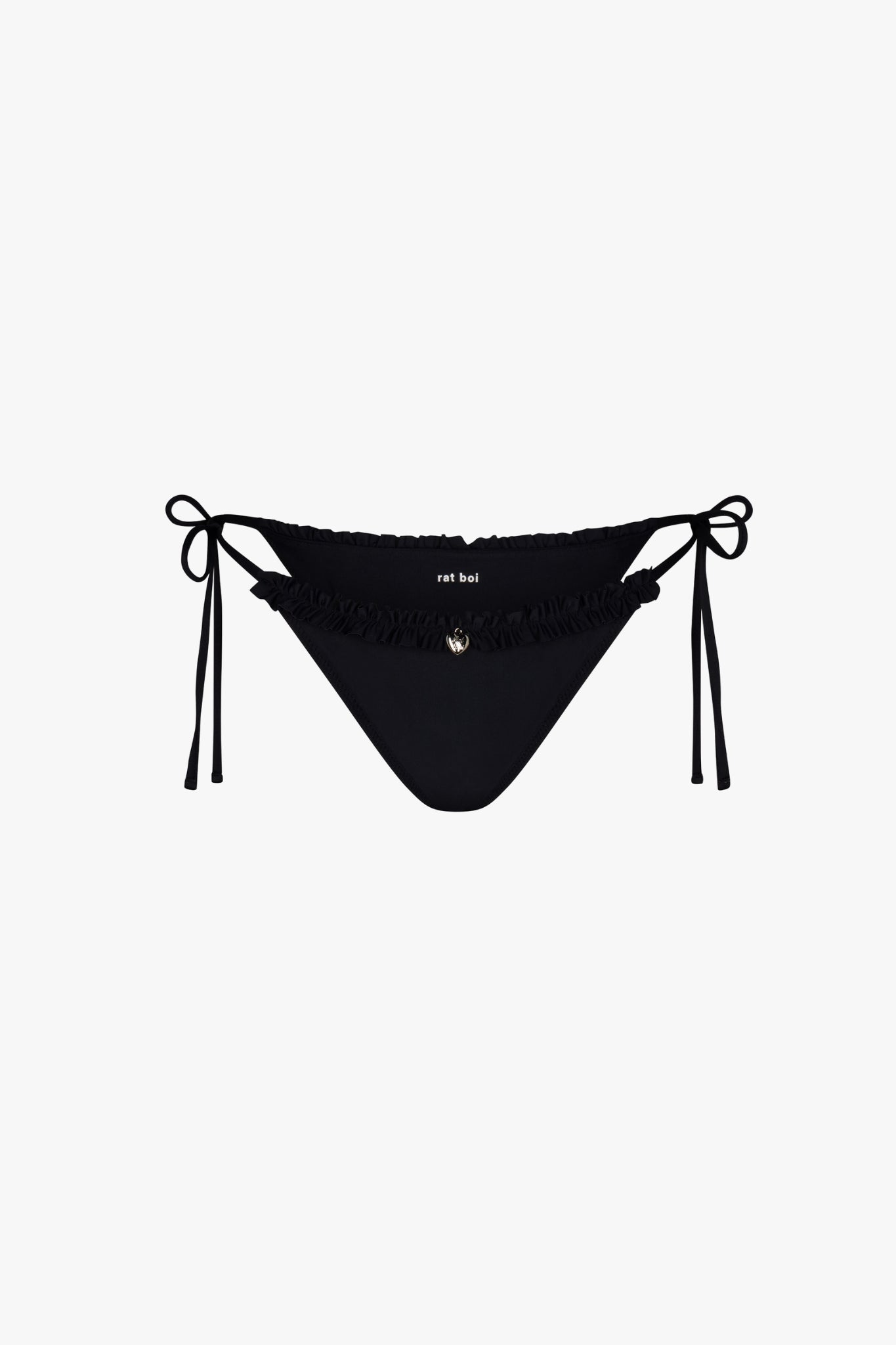 RUFFLE CHARM BIKINI BOTTOM IN ONYX