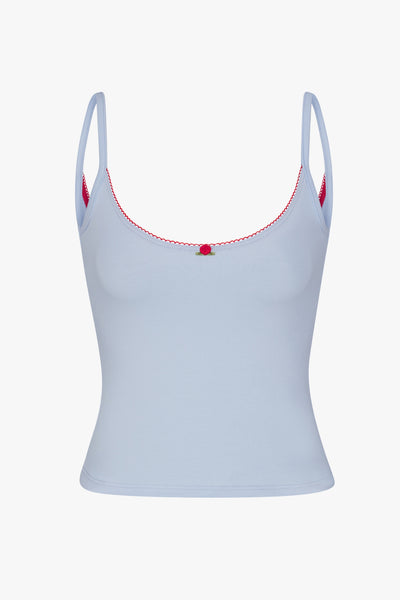 ྀི⋆꙳ pink cherry camisole SCOOP BACK CAMI IN BABY BLUE/CHERRY – RAT BOI