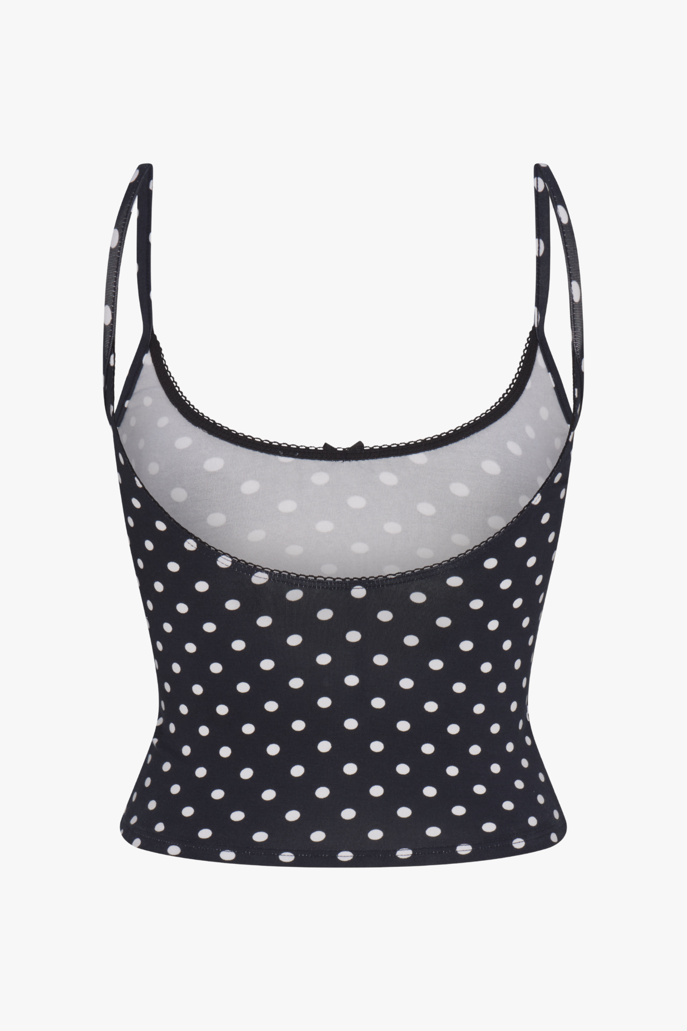 SCOOP BACK CAMI IN DOMINO DOT