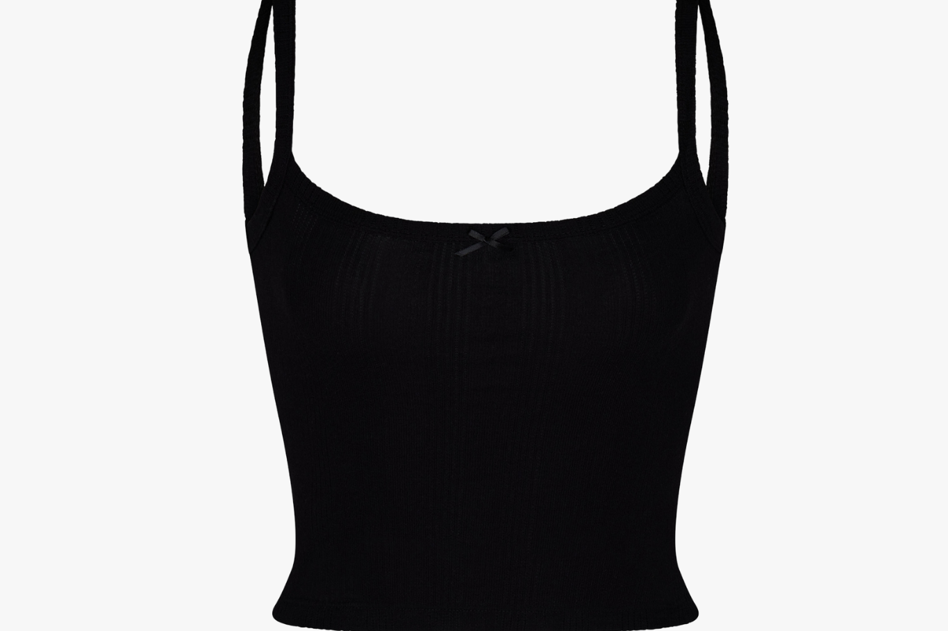 SQUARE NECK POINTELLE CAMI IN ONYX