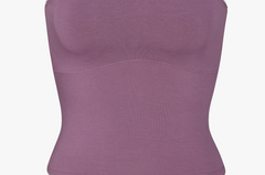 LINED CONTOUR TUBE TOP IN AUBERGINE