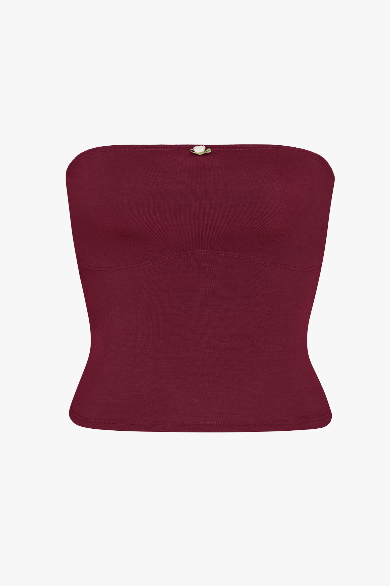 LINED CONTOUR TUBE TOP IN BORDEAUX