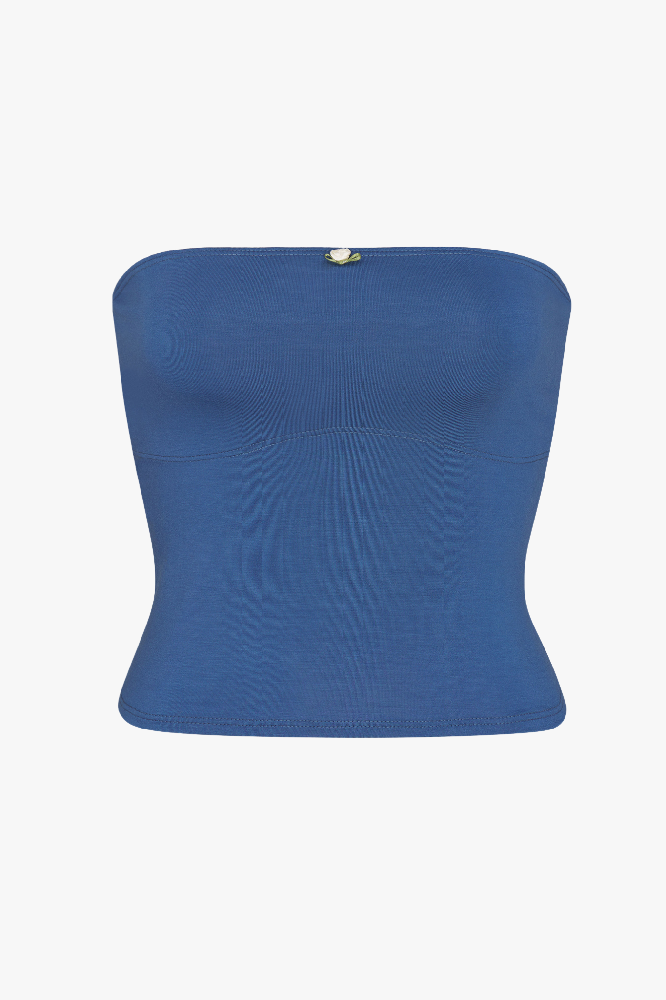 LINED CONTOUR TUBE TOP IN LAZULI