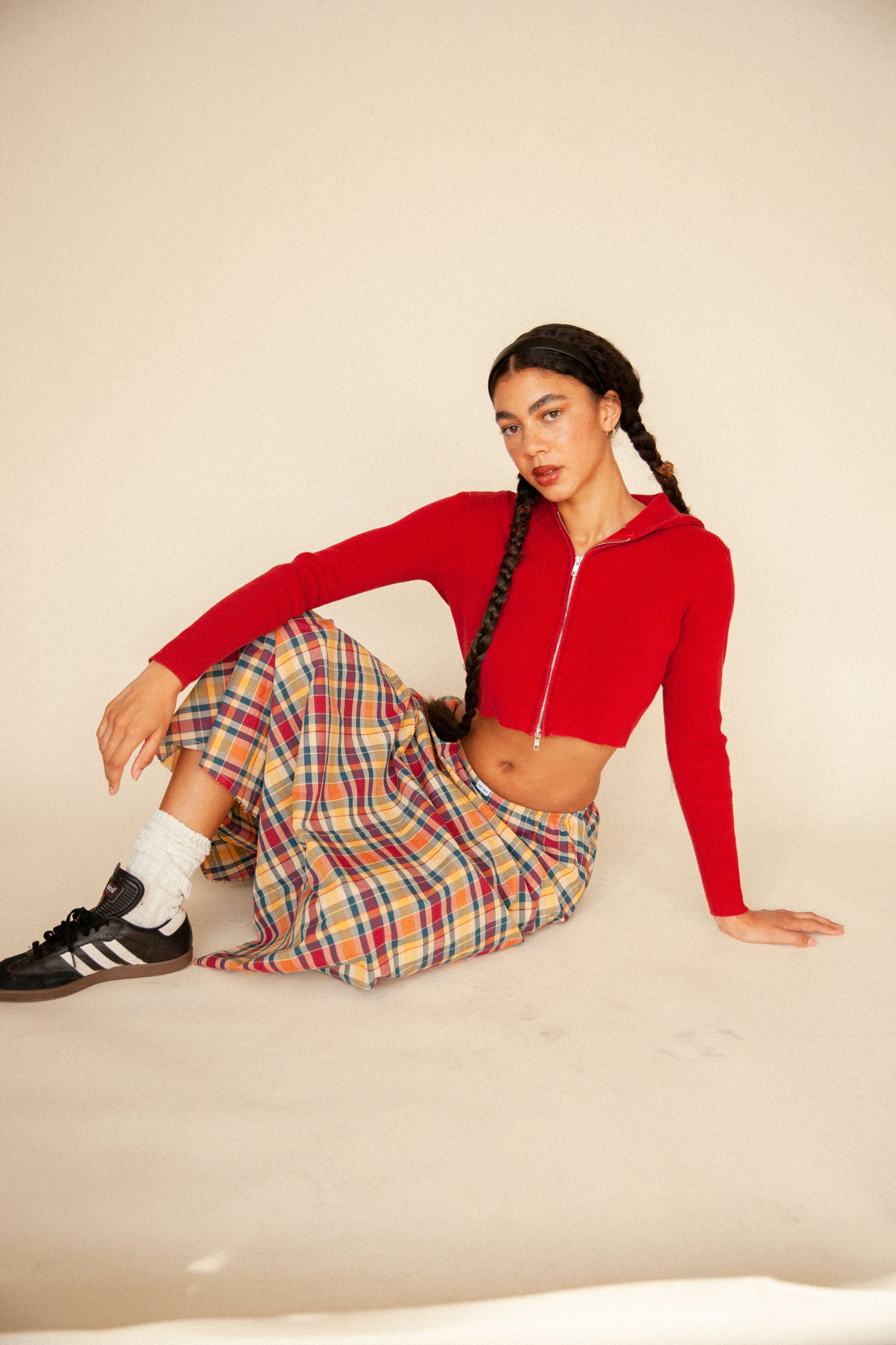 DREAM SKIRT IN CRIMSON TARTAN