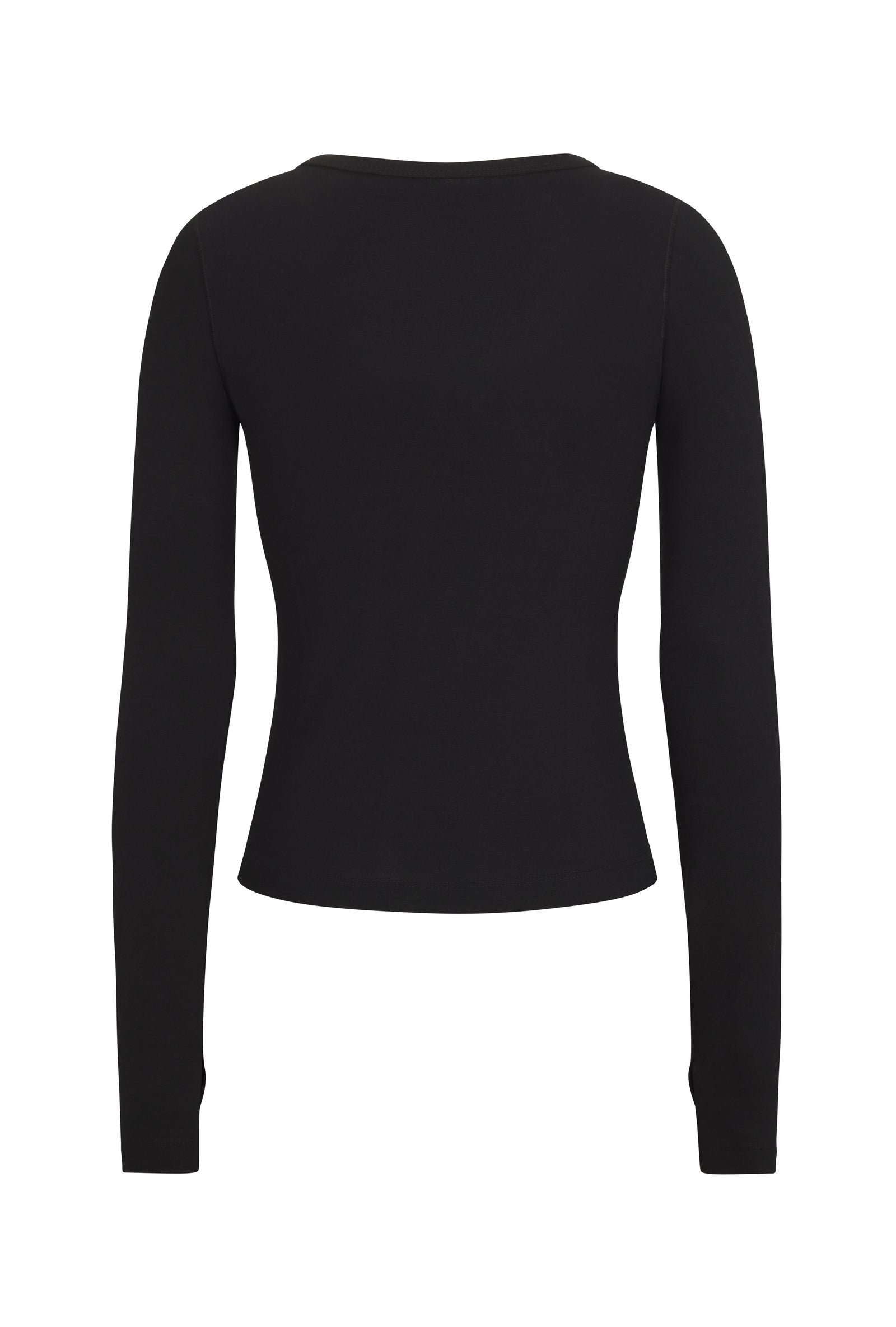 LONG SLEEVE LOUNGE TOP IN ONYX RHINESTONE