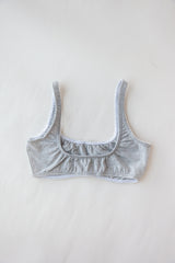 SCOOP BACK BRA IN HEATHER GREY