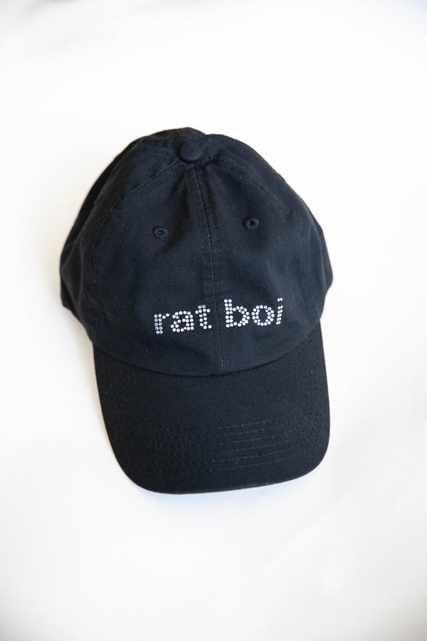 RAT BOI RHINESTONE HAT IN ONYX