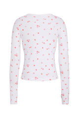 LONG SLEEVE LOUNGE TOP IN CHERRY BLOSSOM