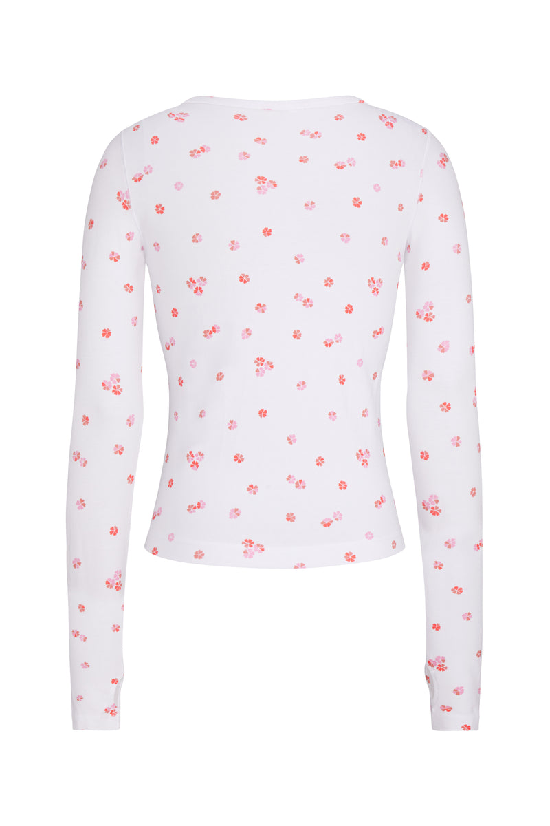 LONG SLEEVE LOUNGE TOP IN CHERRY BLOSSOM