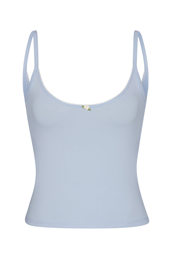 SCOOP BACK CAMI IN BABY BLUE