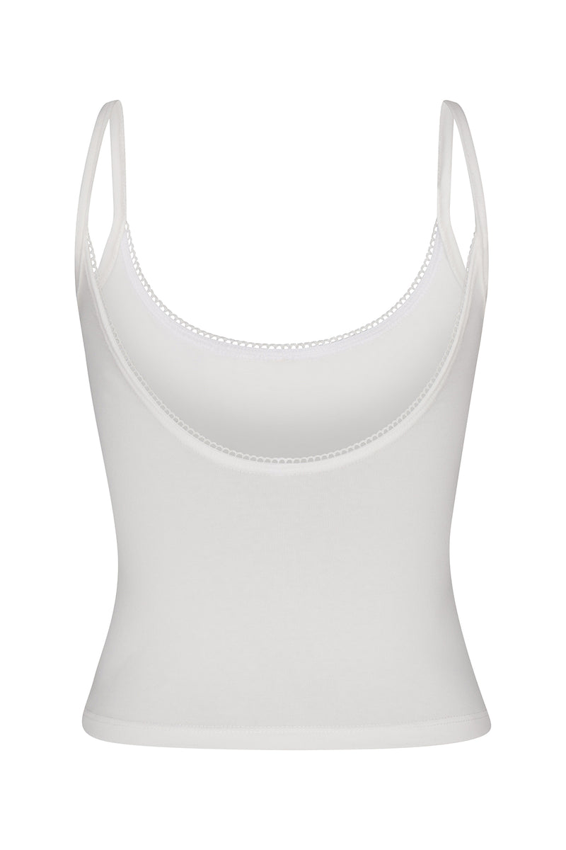 ORGANIC SCOOP BACK CAMI IN CLOUD